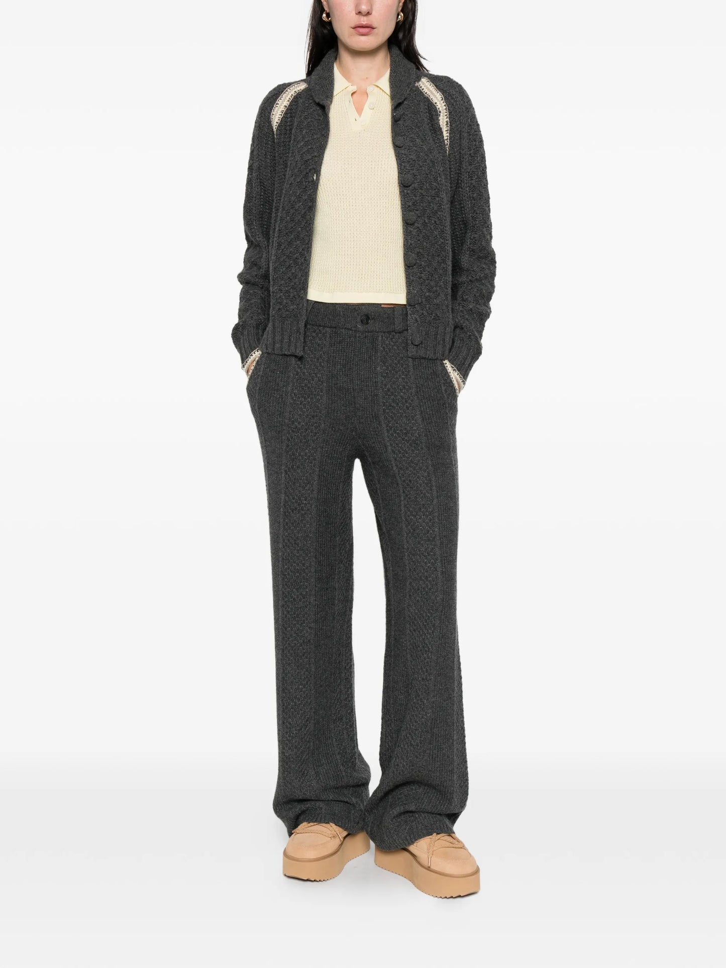 shrunken-effect polo top