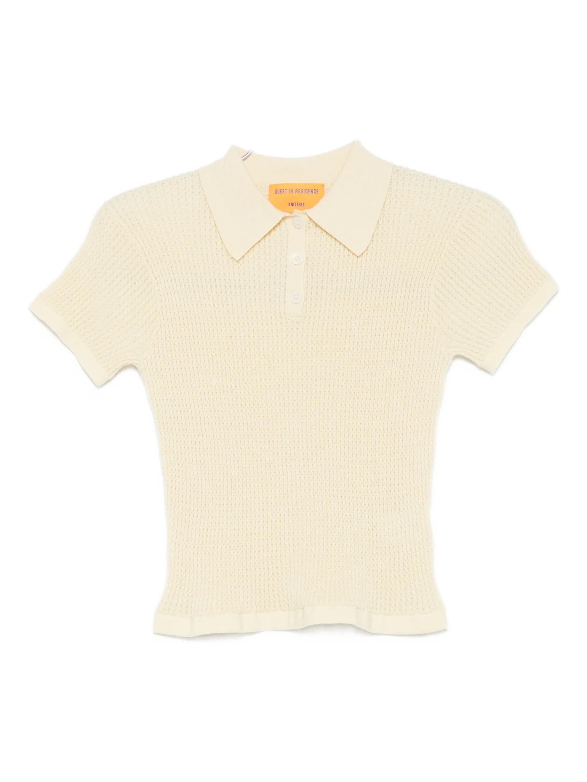 shrunken-effect polo top