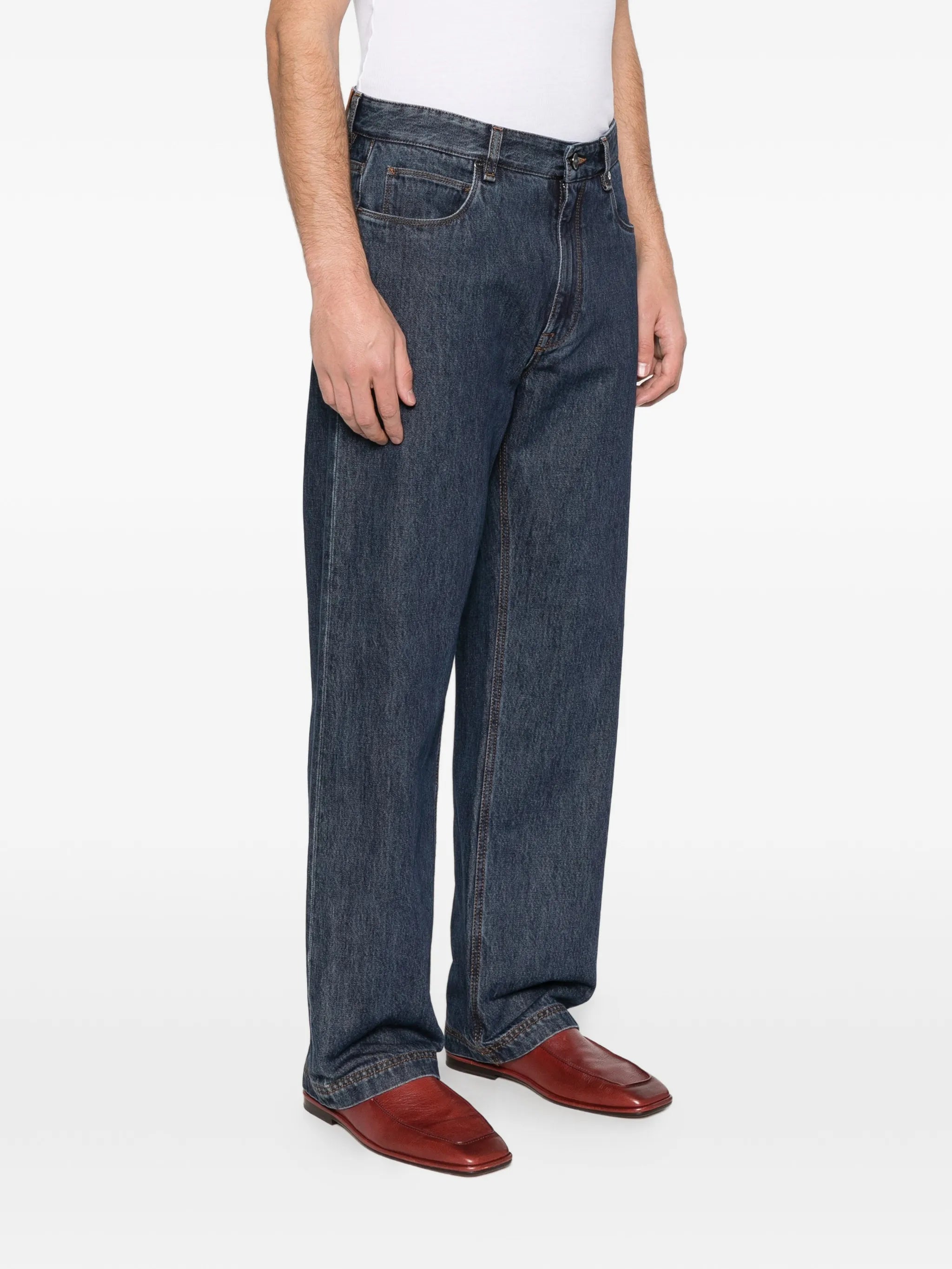 padded straight bootcut jeans