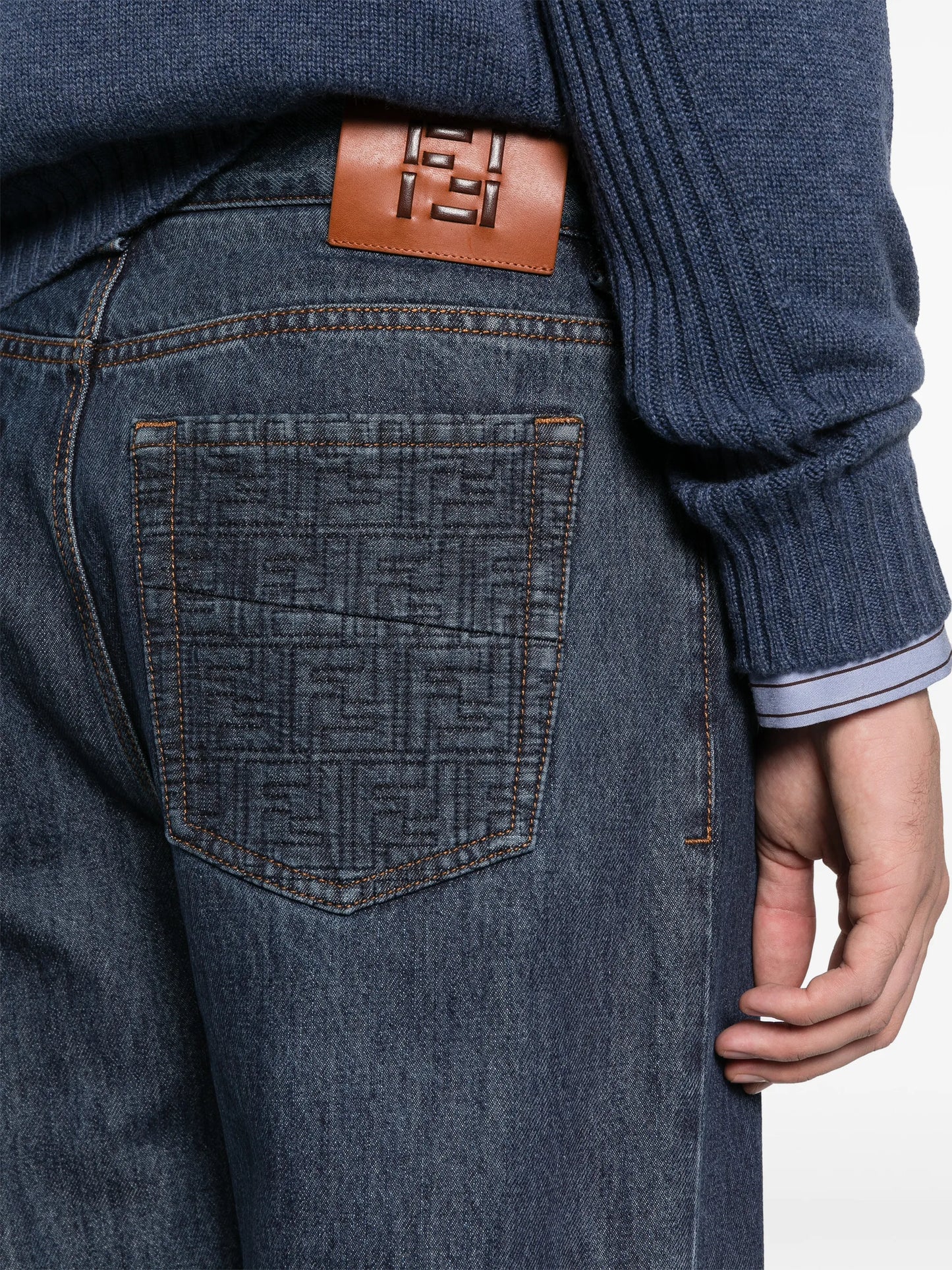 padded straight bootcut jeans