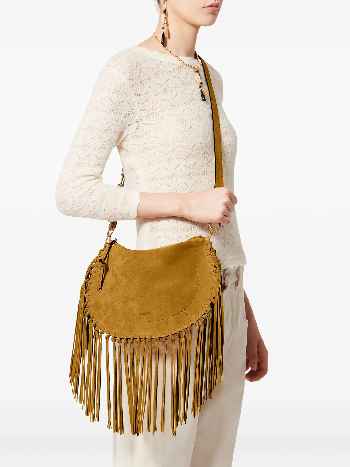 Oskan soft fringed shoulder bag
