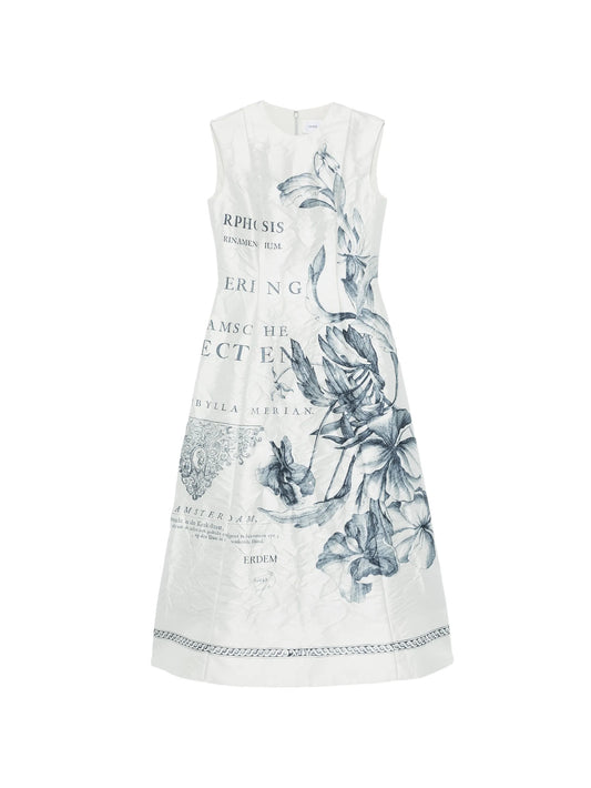 floral-print sleeveless midi dress