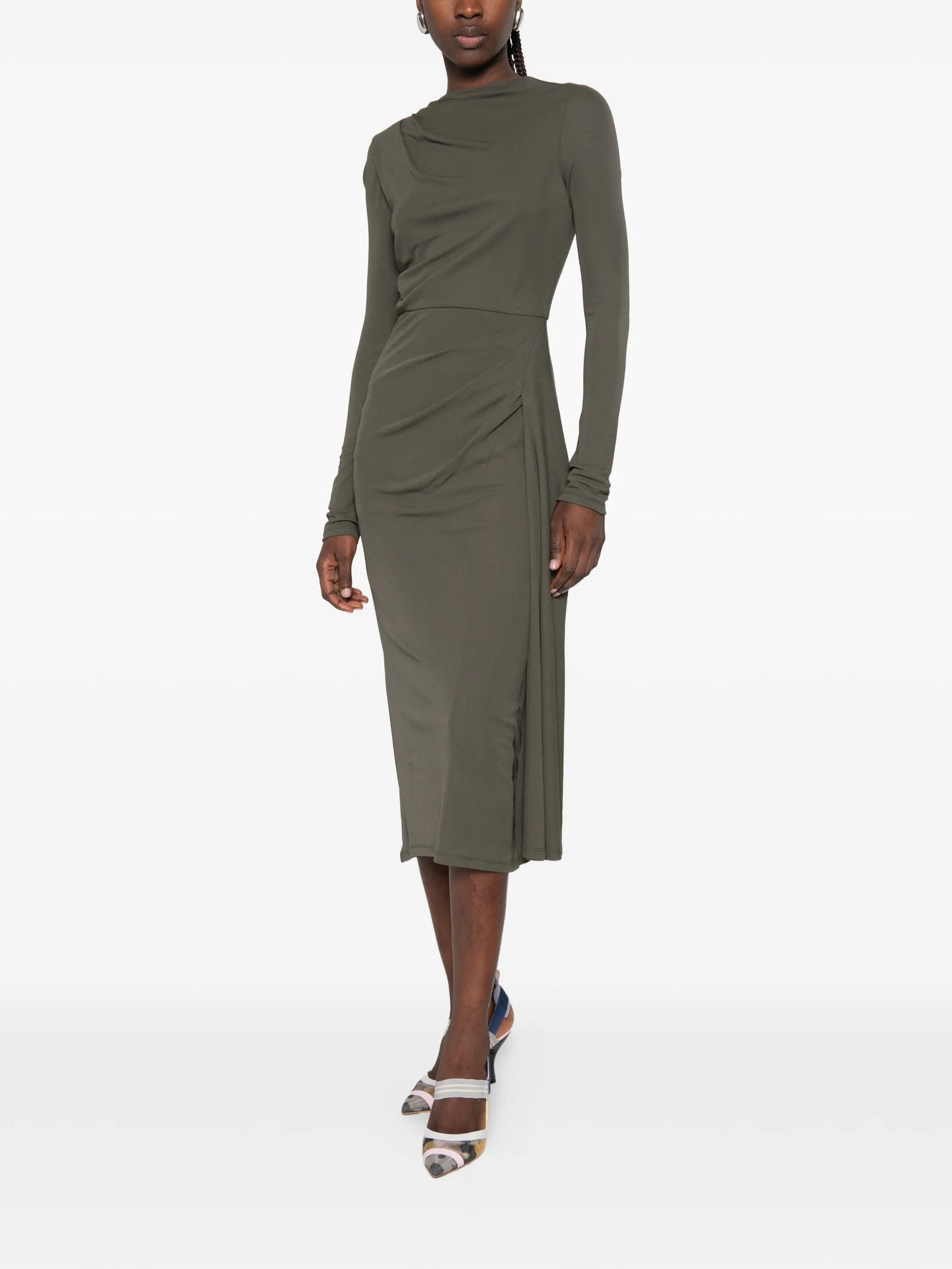 midi long-sleeve dress