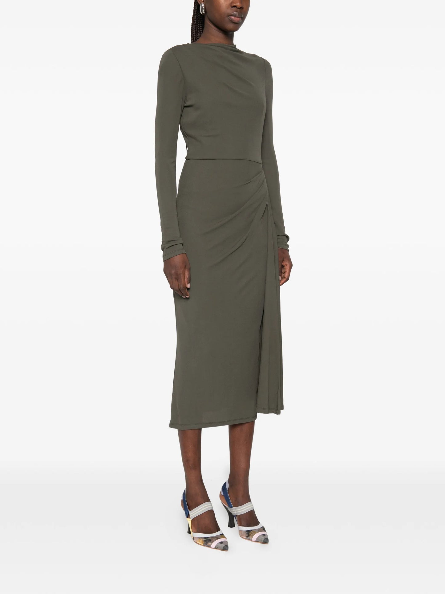 midi long-sleeve dress