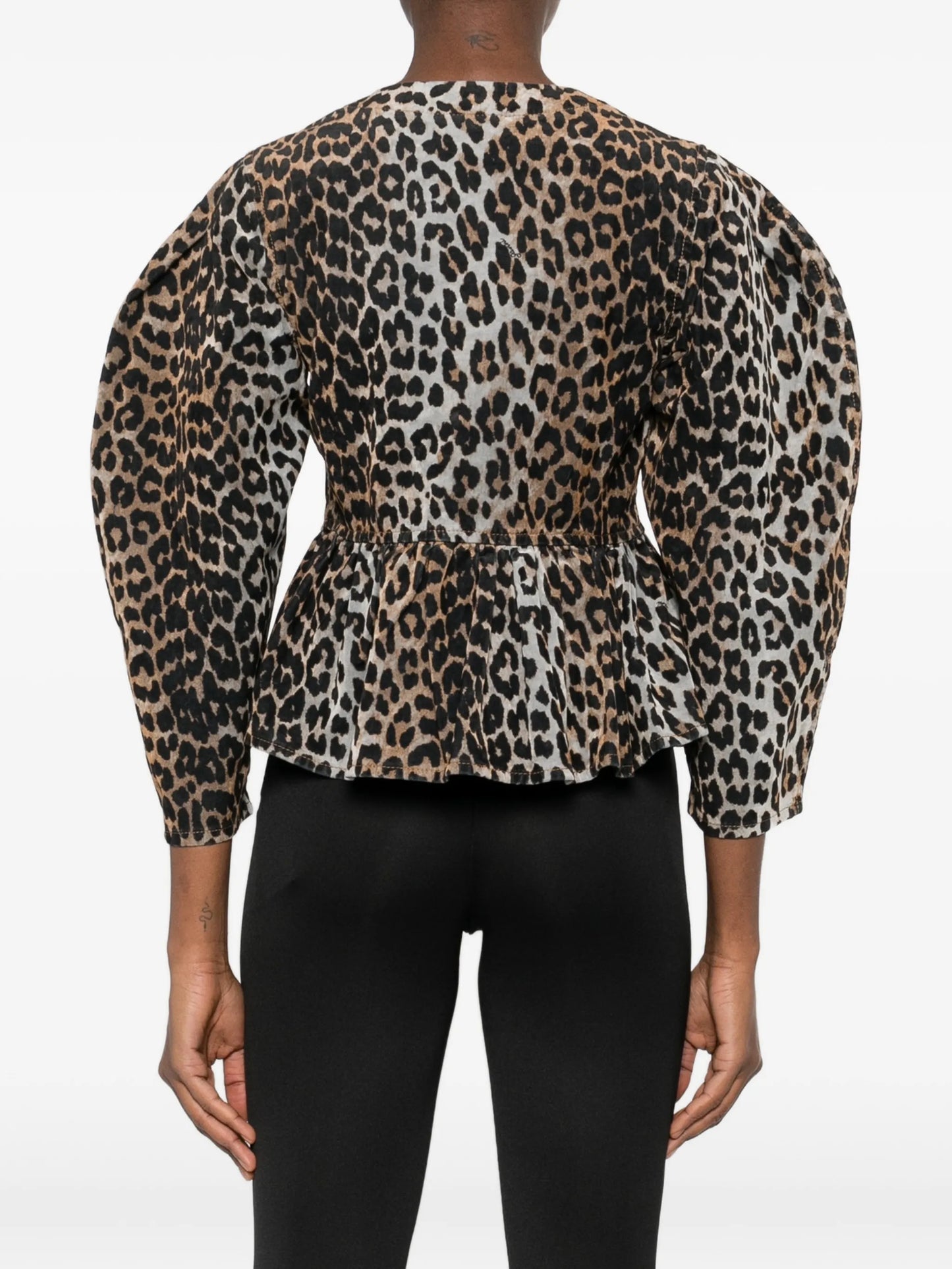 animal-print fitted jacket