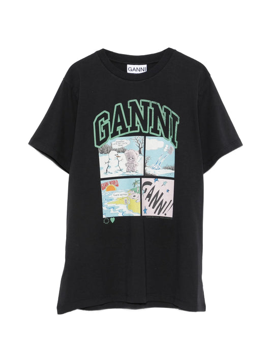 bear comic print T-shirt