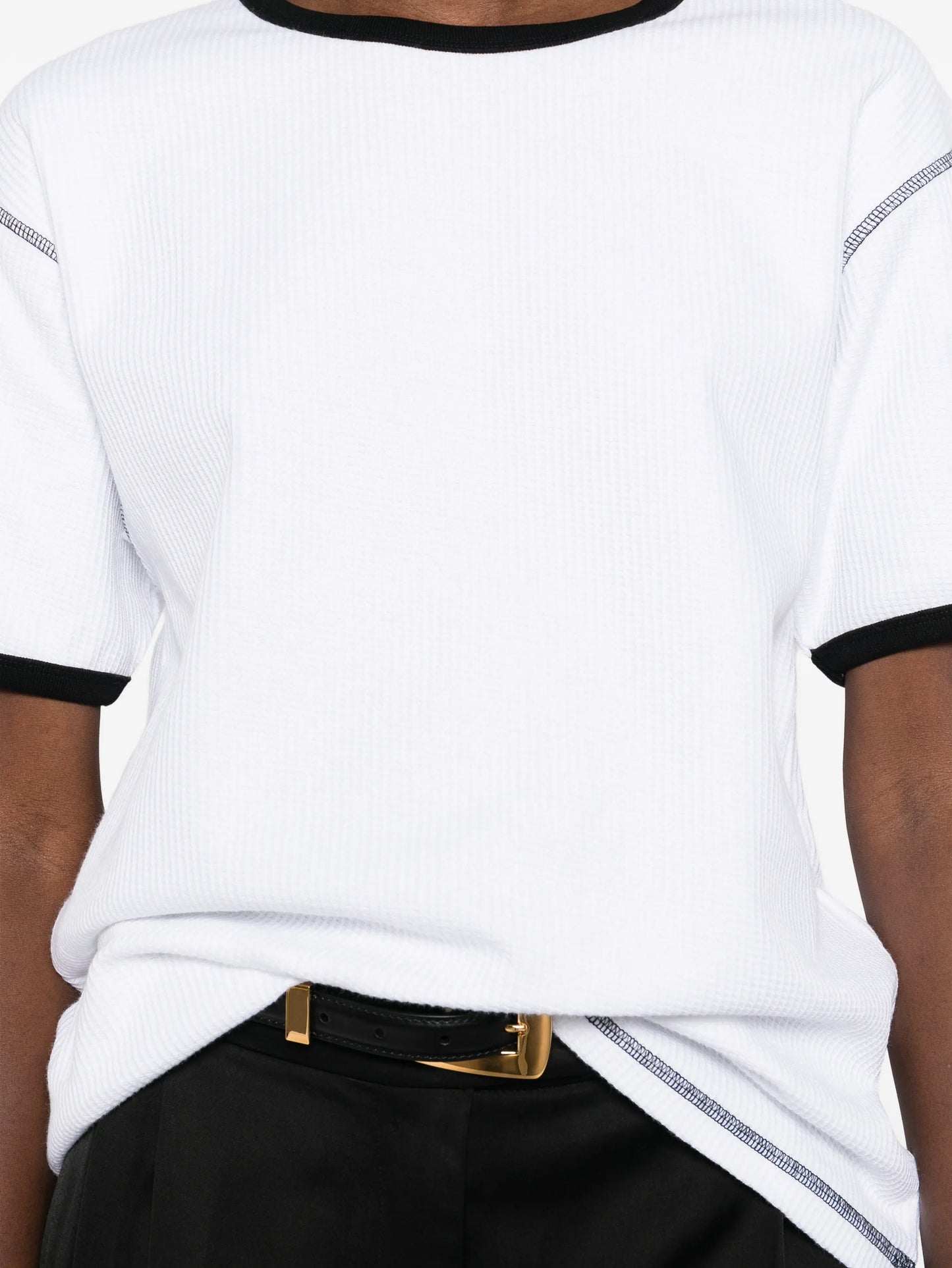 waffle trim T-shirt