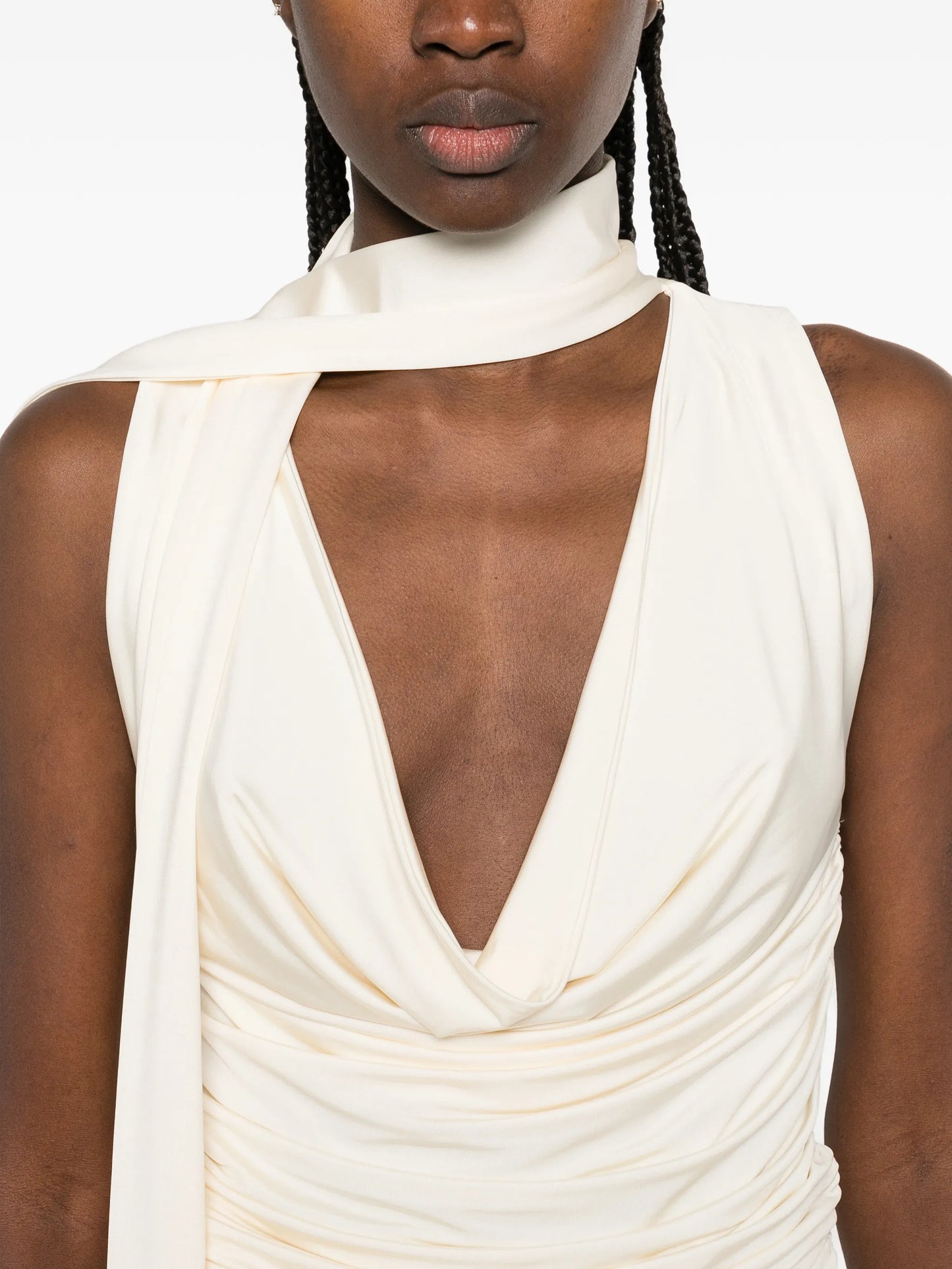 self-tie draped top