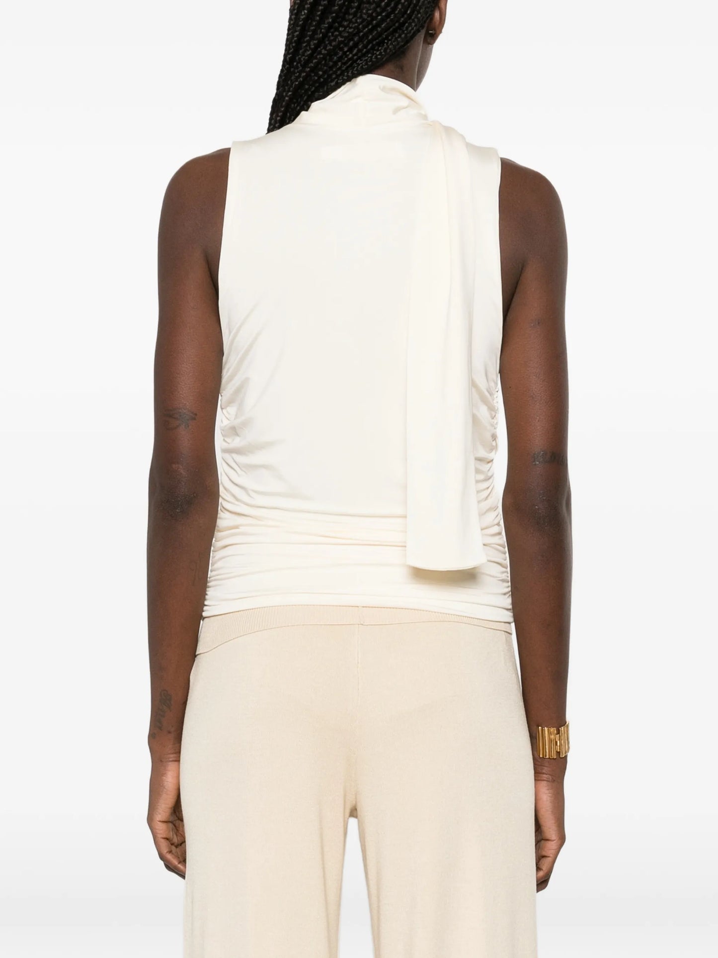 self-tie draped top