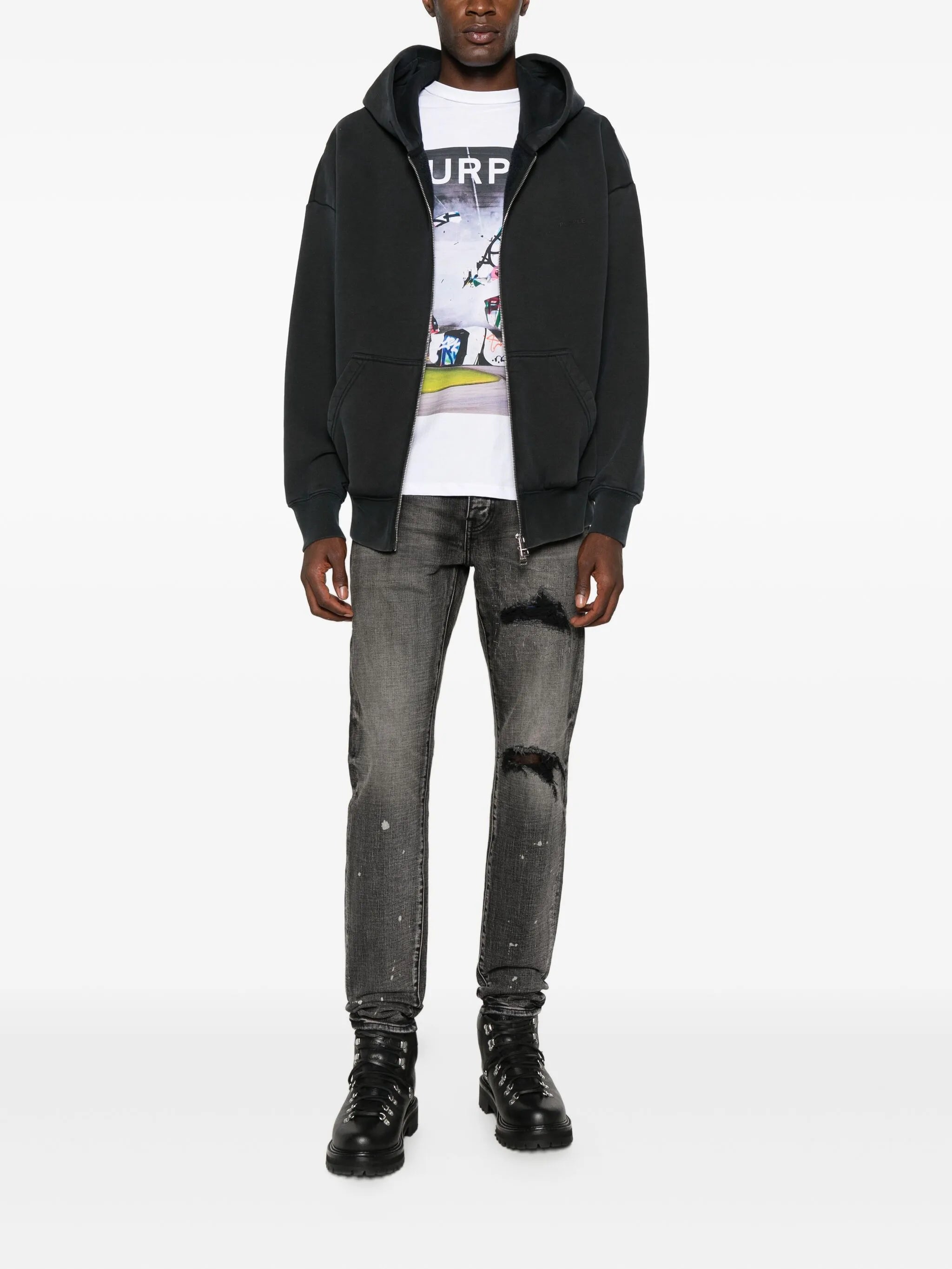 plaid-patch jeans