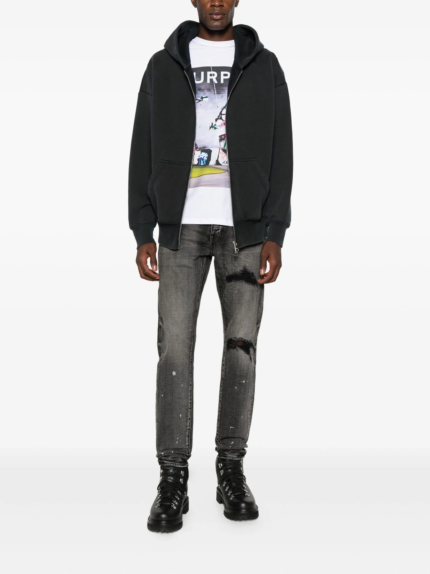 plaid-patch jeans