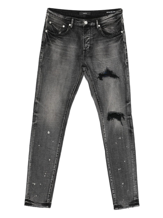 plaid-patch jeans