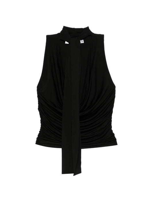 self-tie draped top