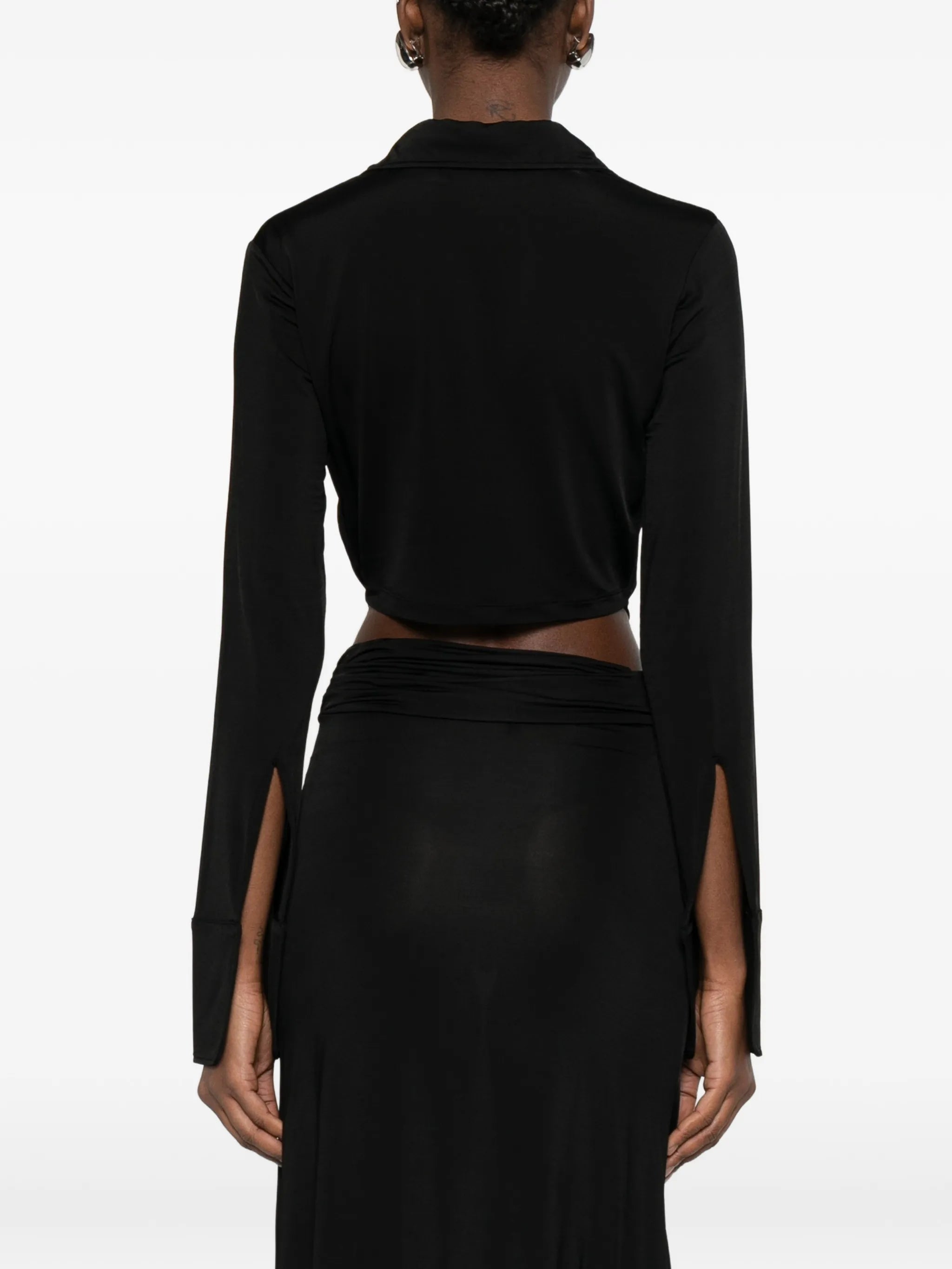 draped collared top