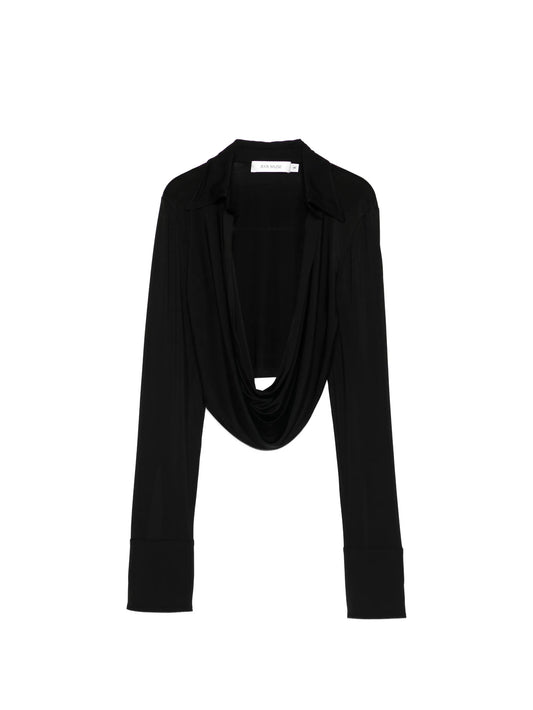 draped collared top