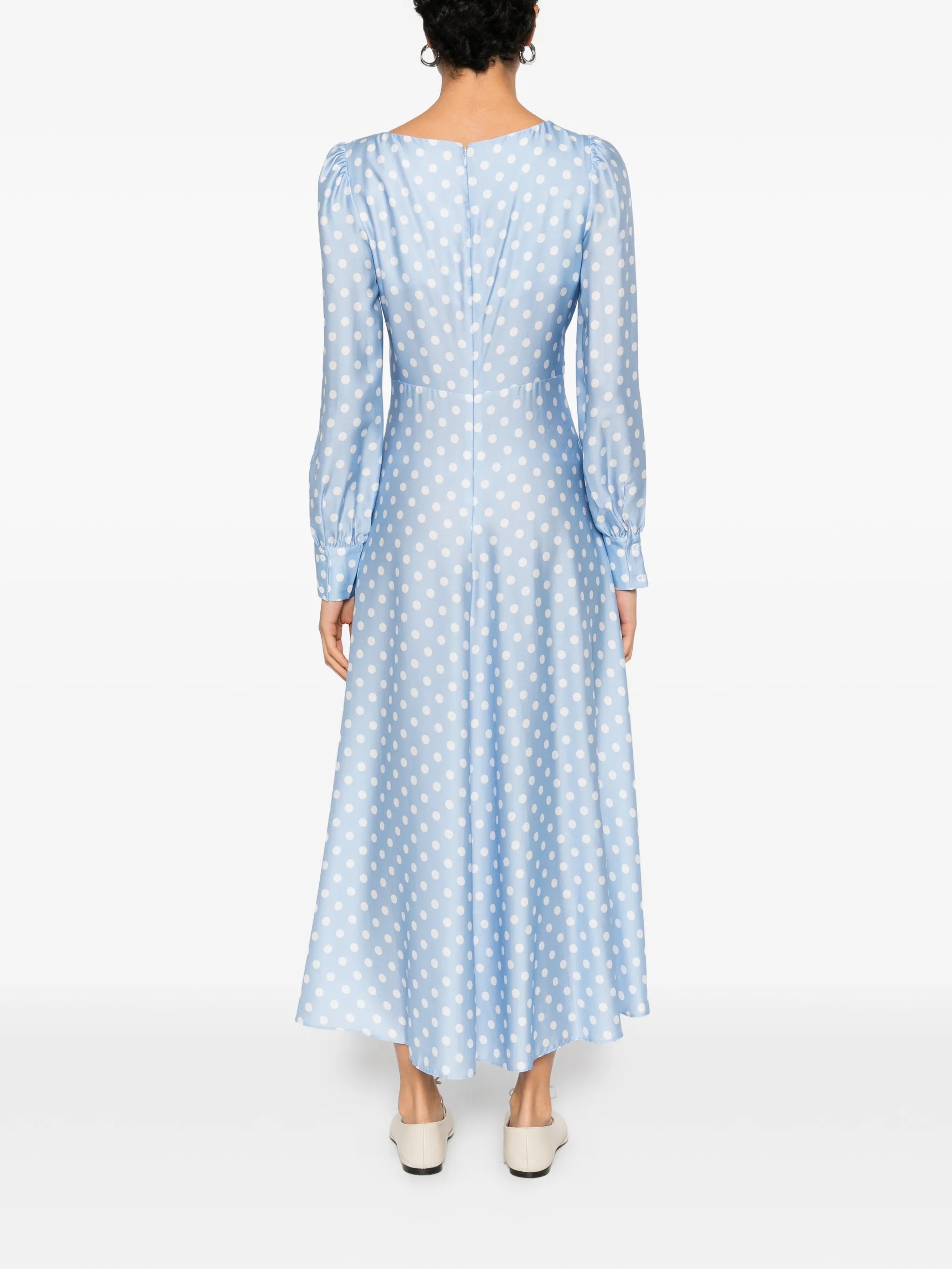 Tillie polka-dot V-neck maxi dress