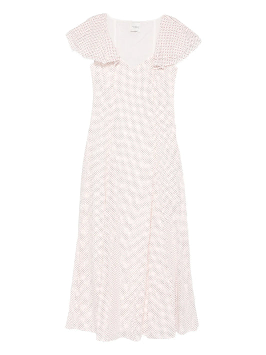 Marlowe flutter scoop-neck midi dress