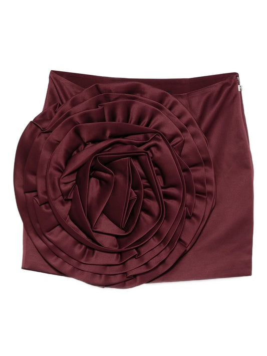 flower-embellished mini skirt