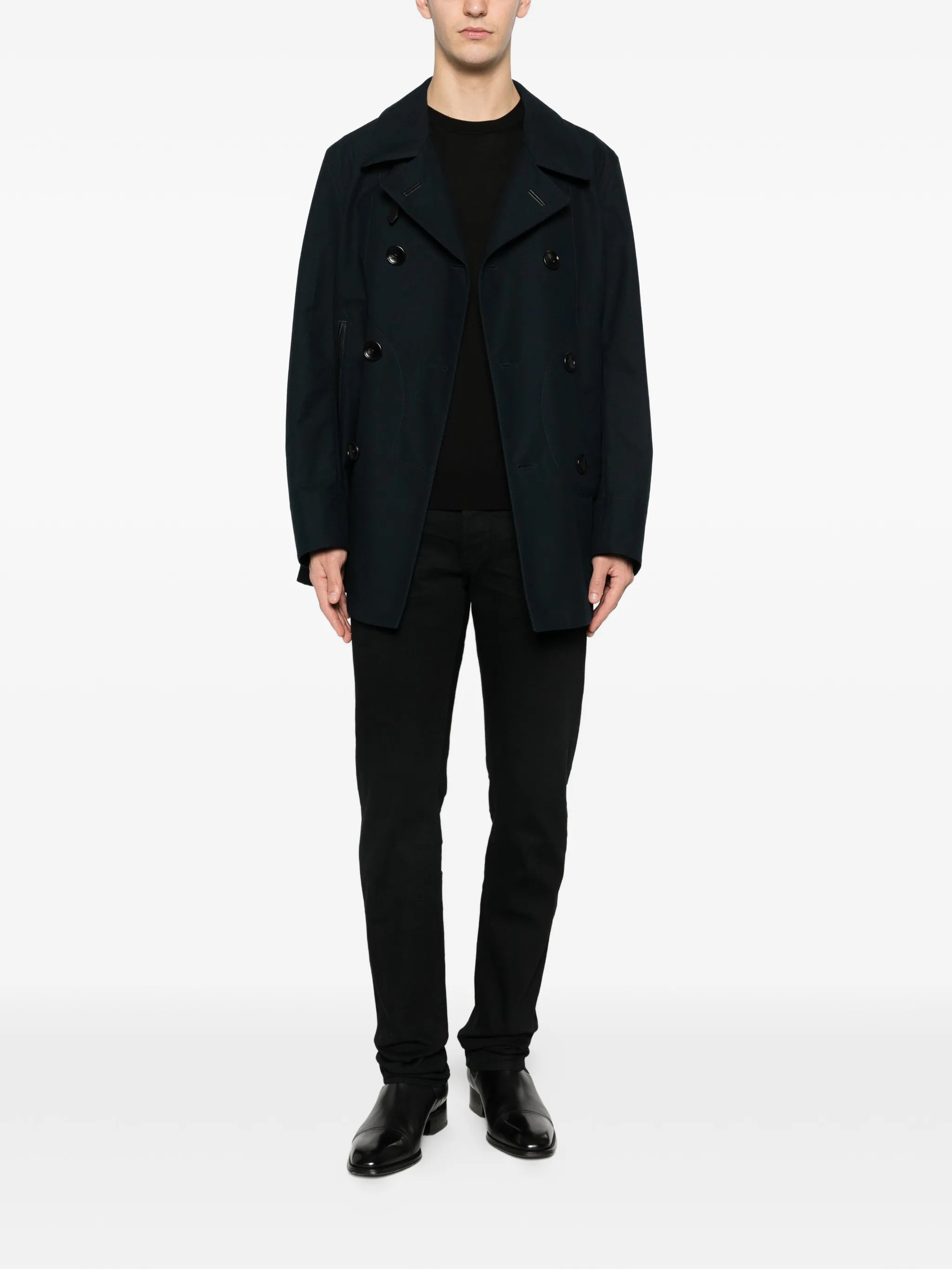 double-breasted peacoat