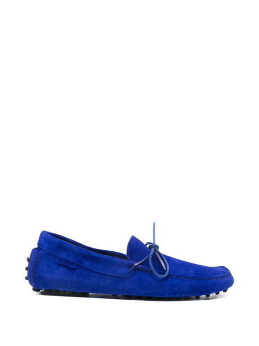 tie suede loafers