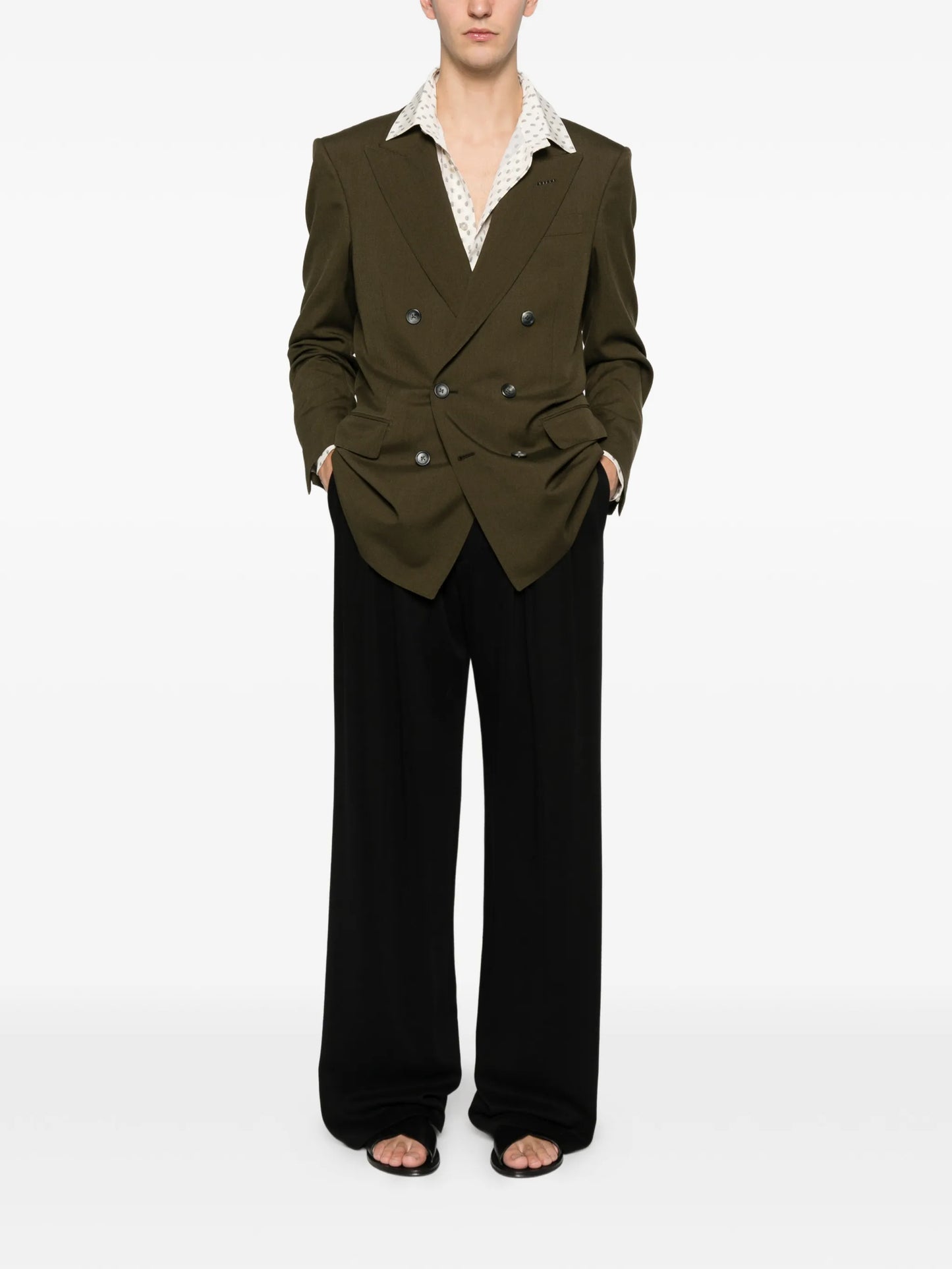 peak-lapel double-breasted blazer