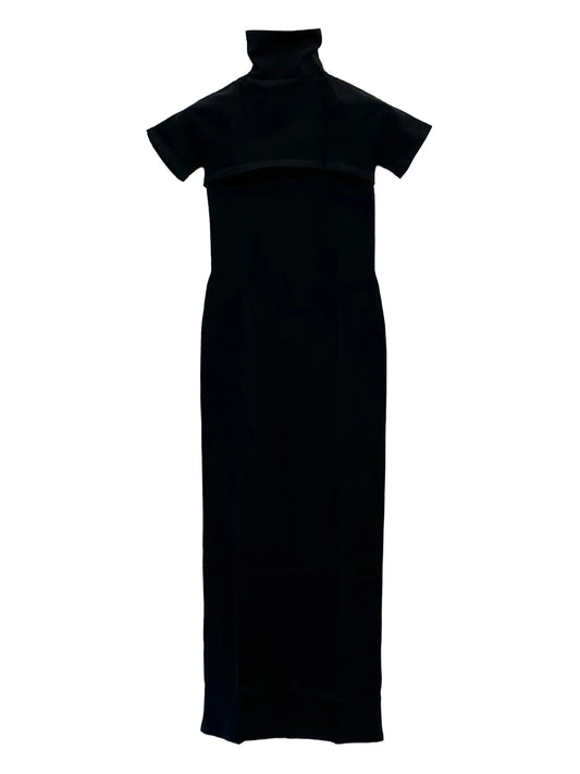 cut-out roll-neck dress