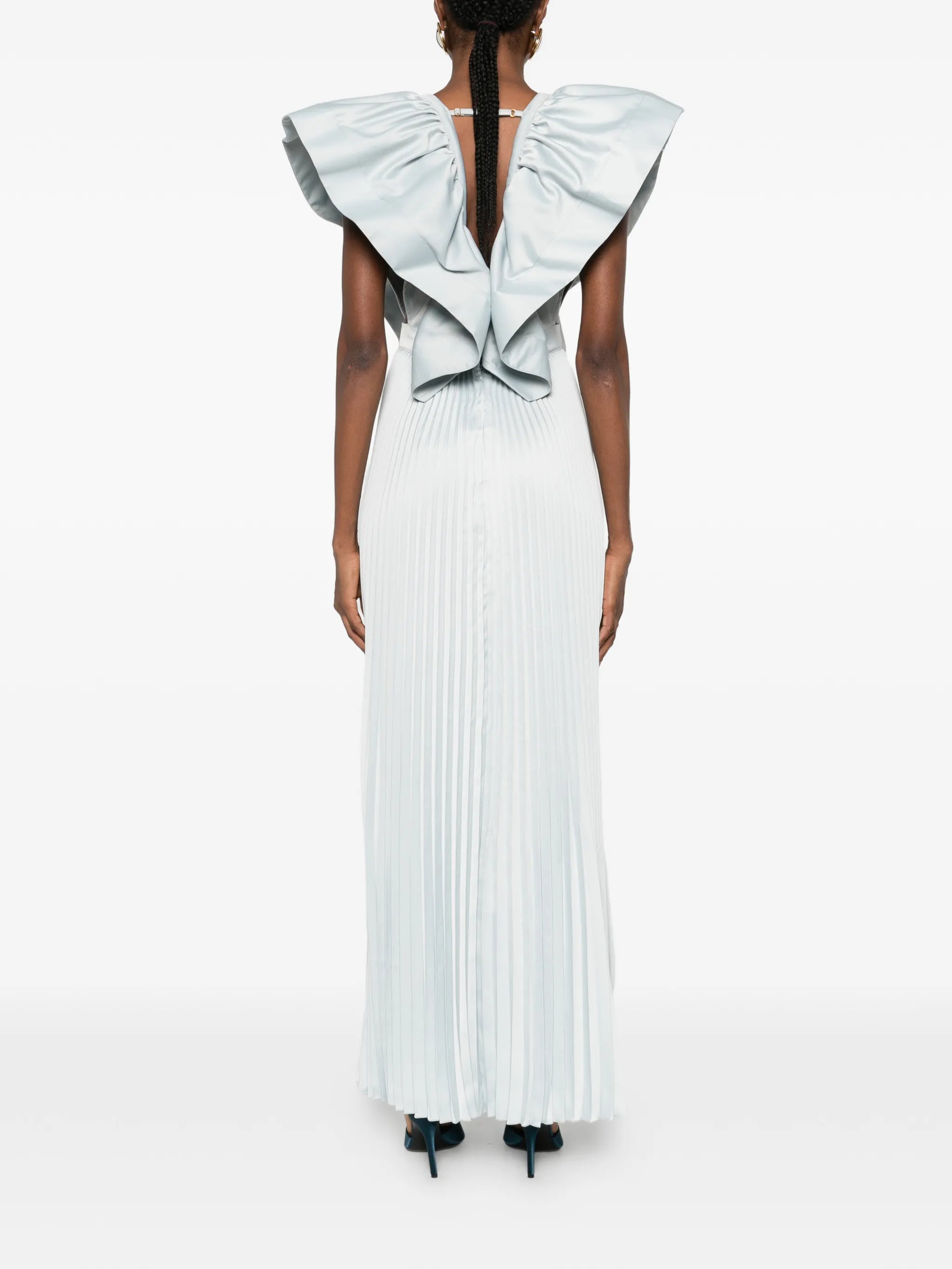 Ventoux ruffled V-neck gown