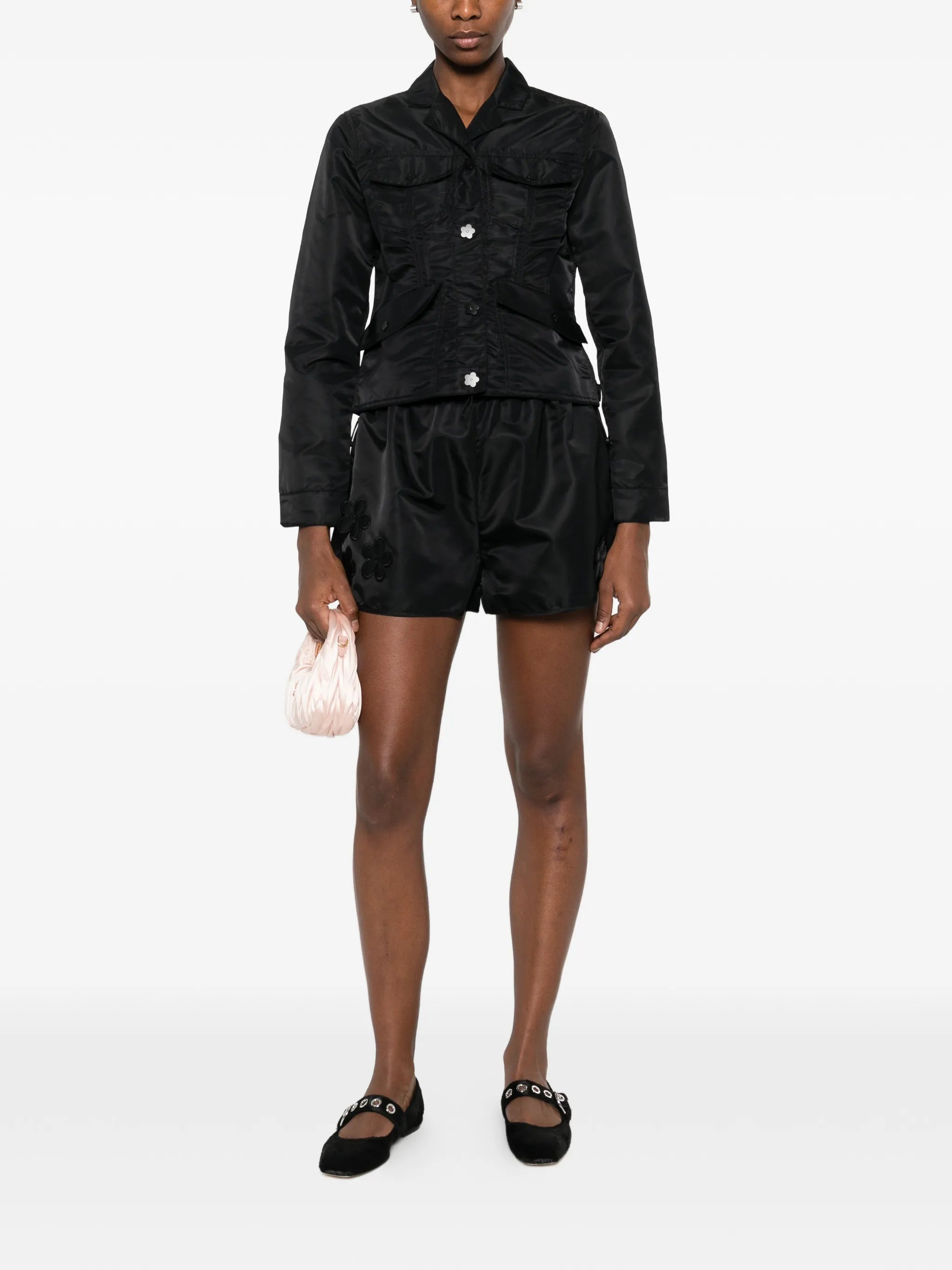 Colette floral-patch shorts