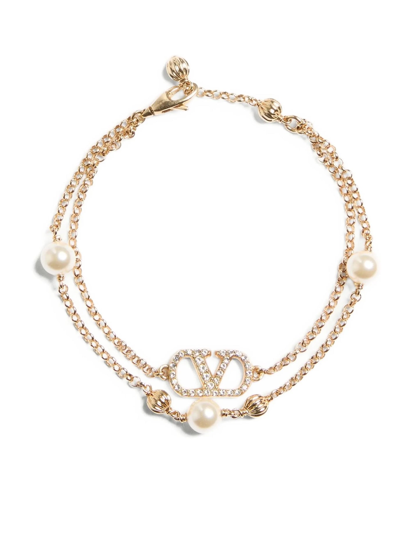 v-logo pearl bracelet