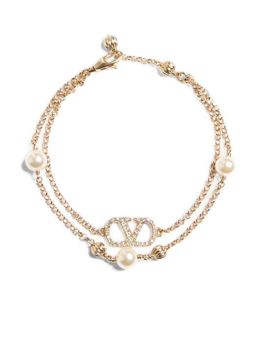 v-logo pearl bracelet