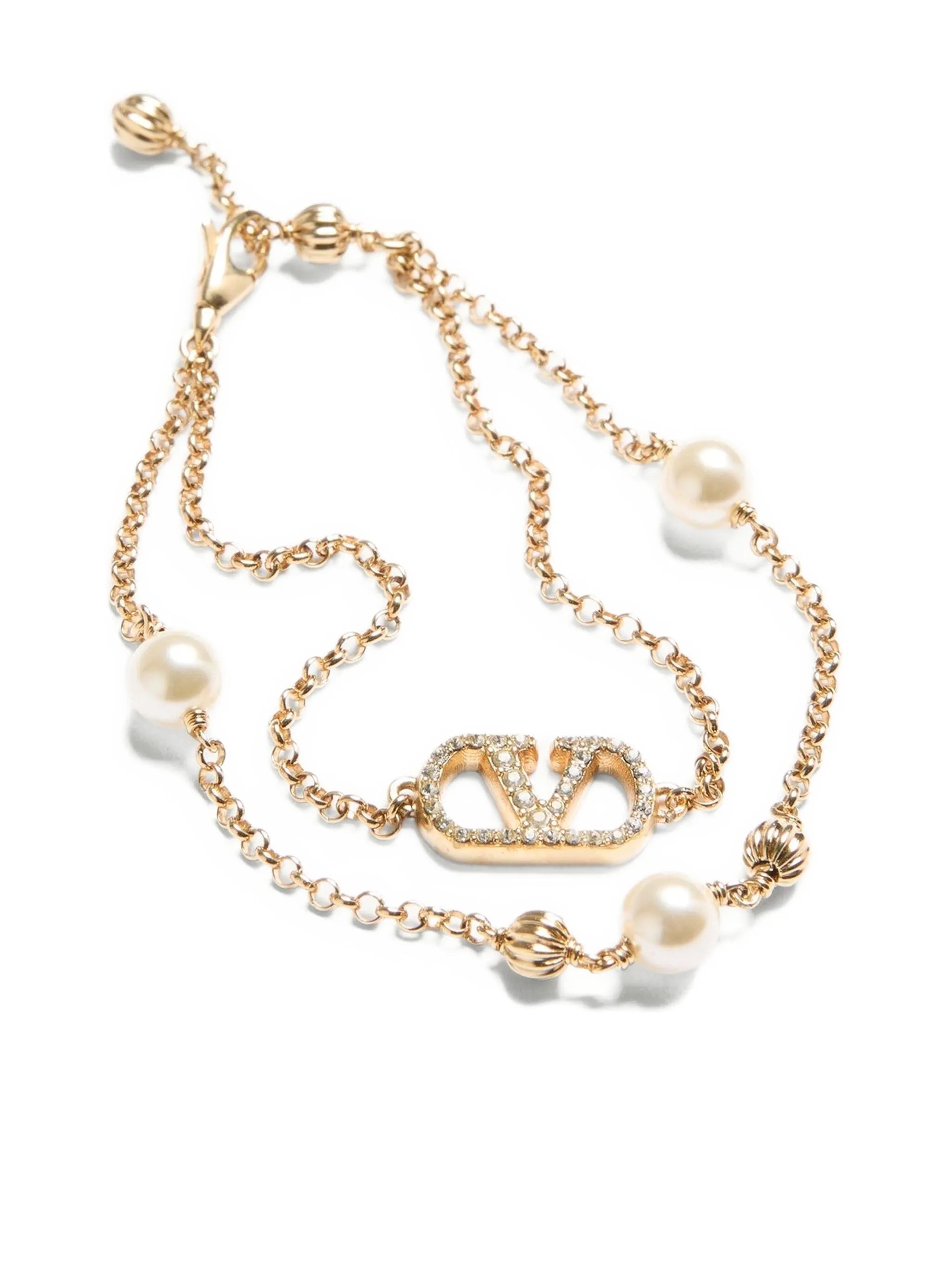 VLogo Signature crystal-embellished bracelets