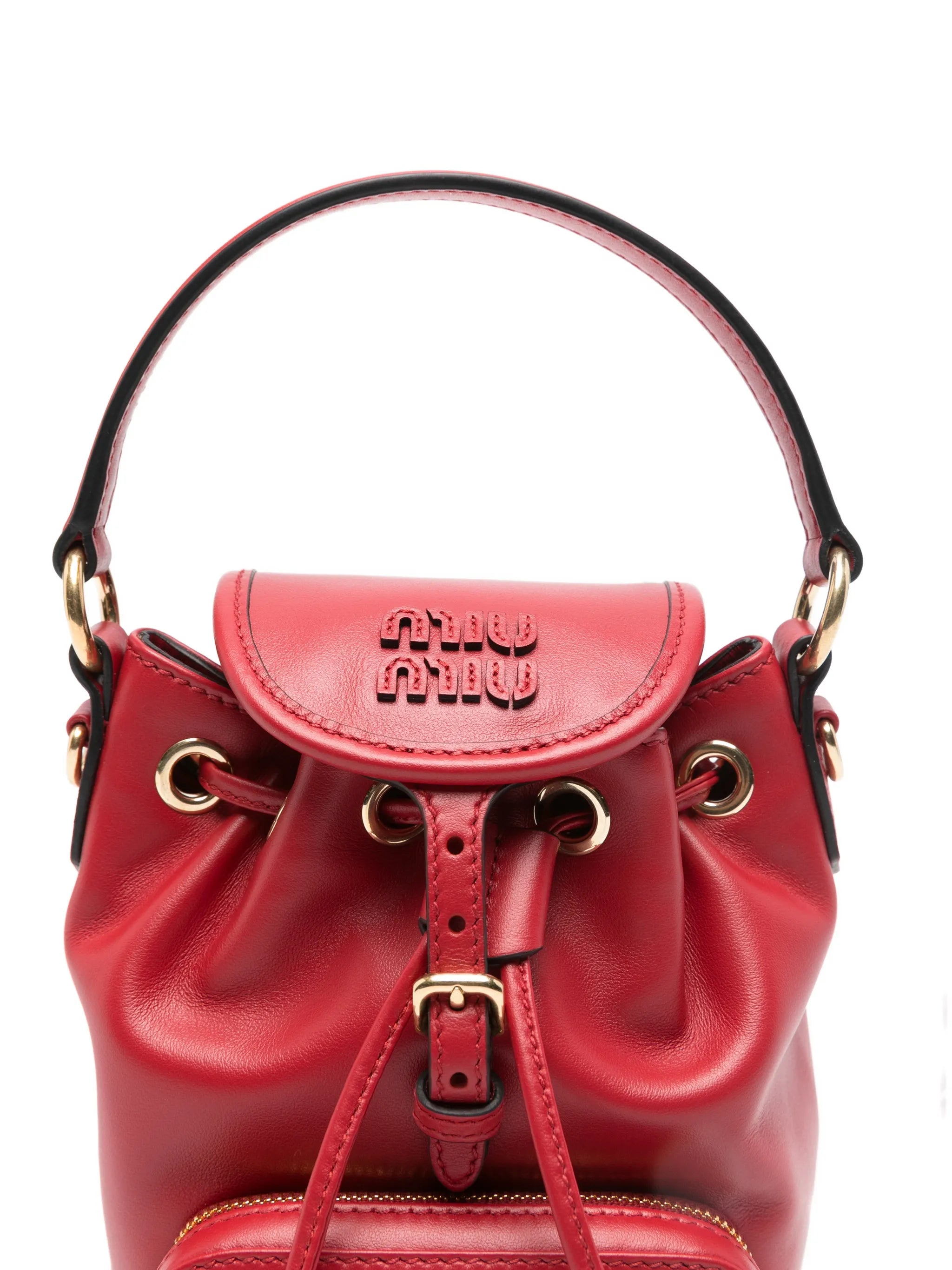 mini logo leather backpack