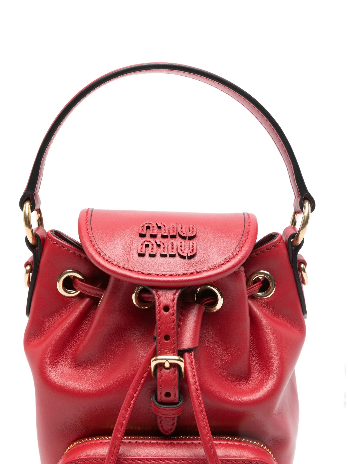 mini logo leather backpack