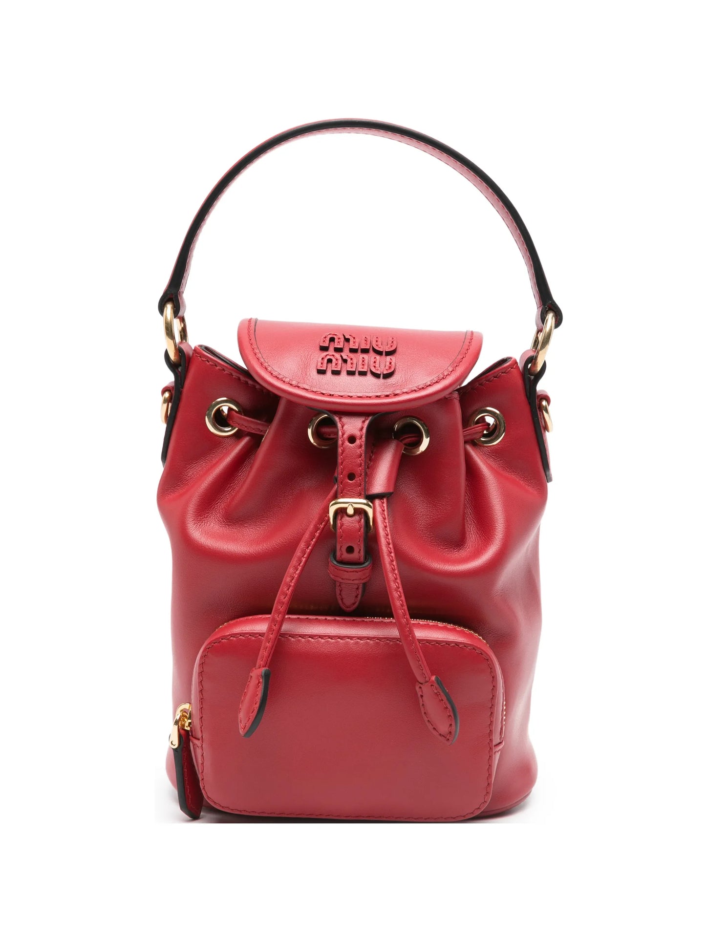 mini logo leather backpack