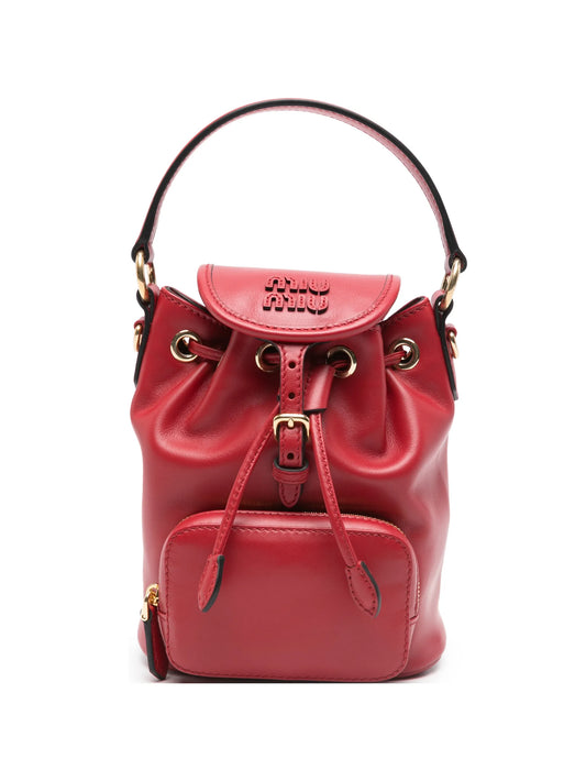 mini logo leather backpack
