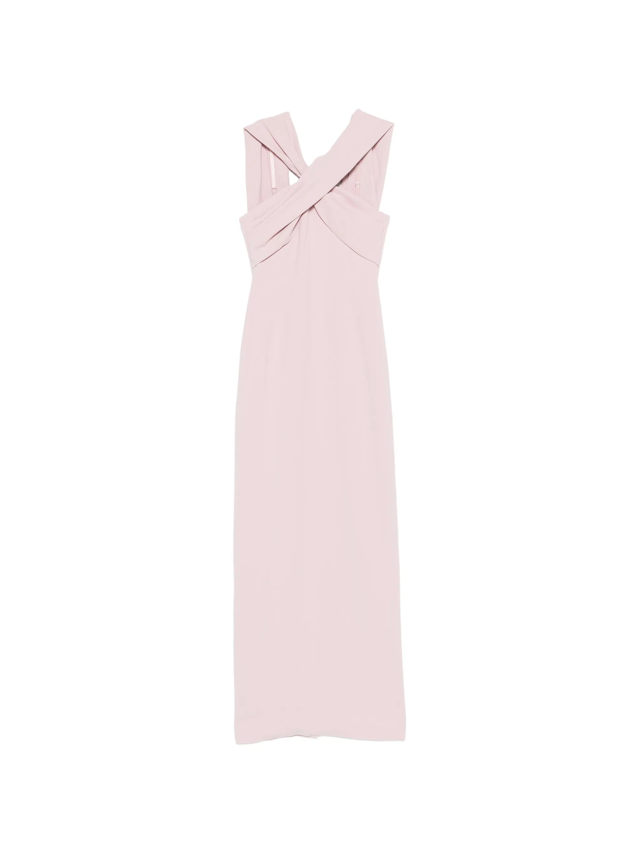 halter-neck draped-scarf maxi dress