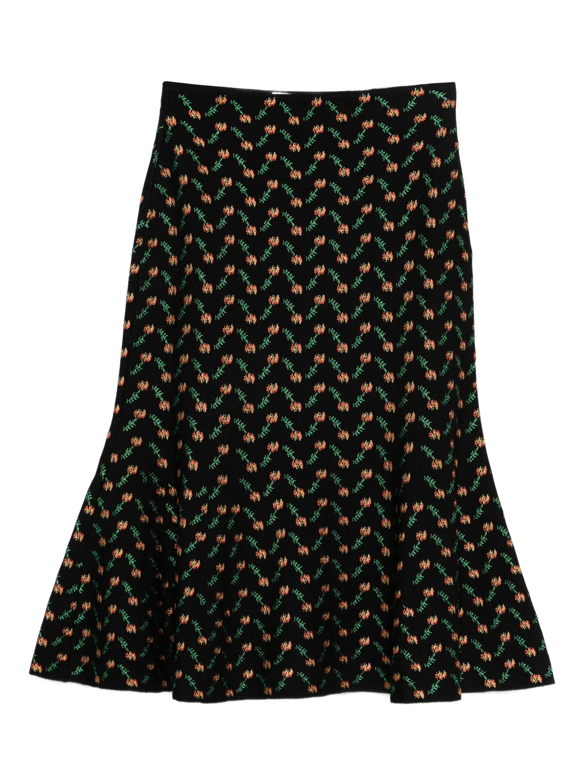 floral jacquard midi skirt