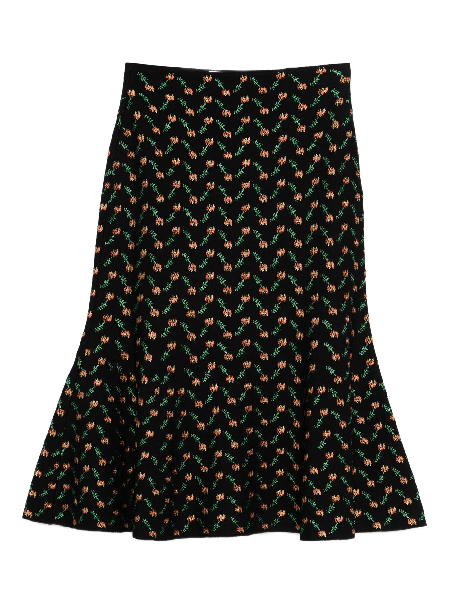 floral jacquard midi skirt