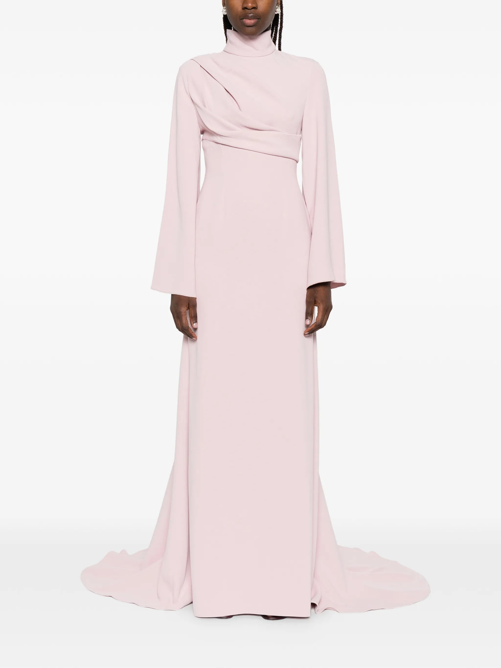 Swinton draped long-sleeves maxi dress