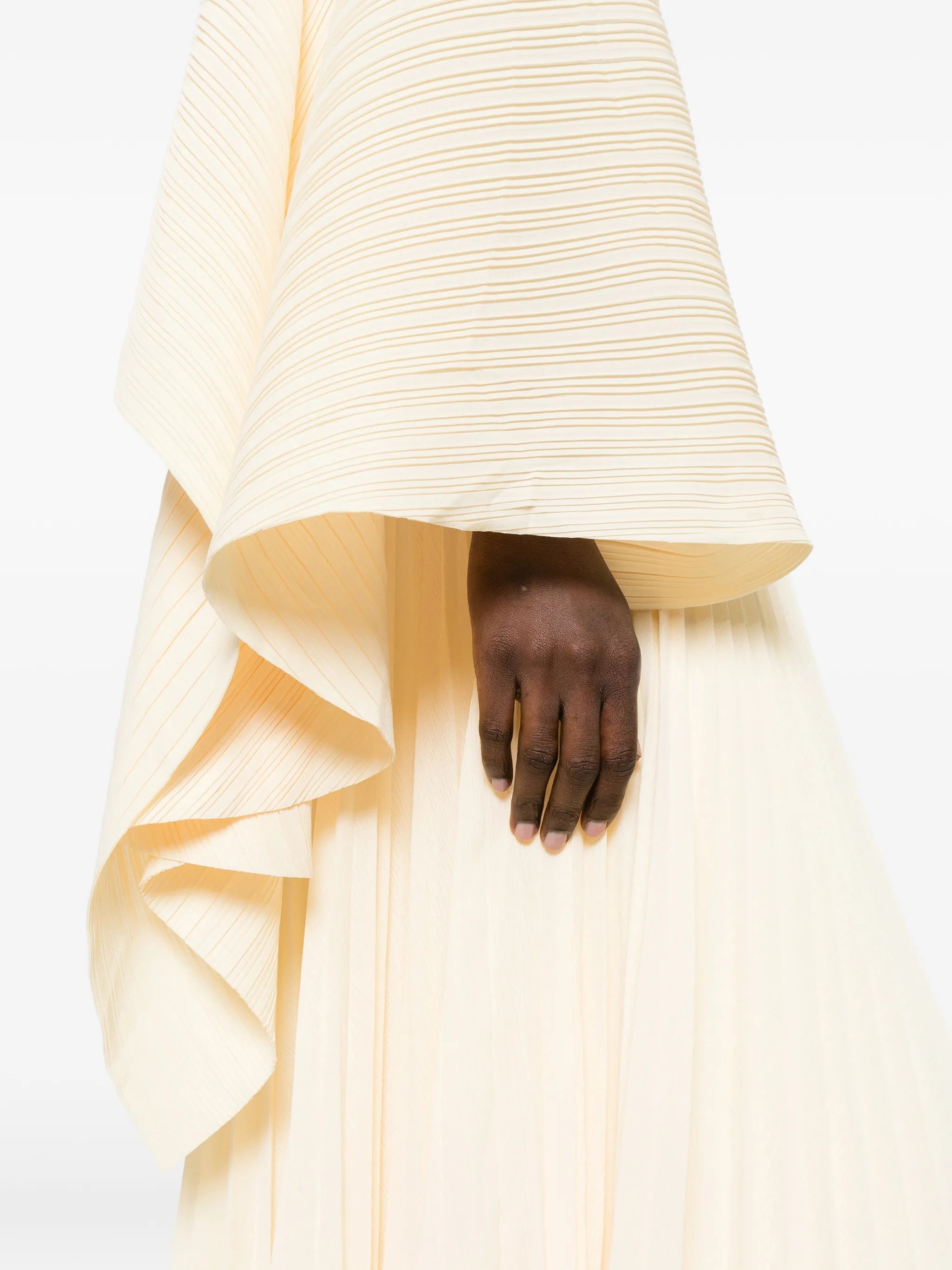 Maci pleated one-shoulder maxi dress