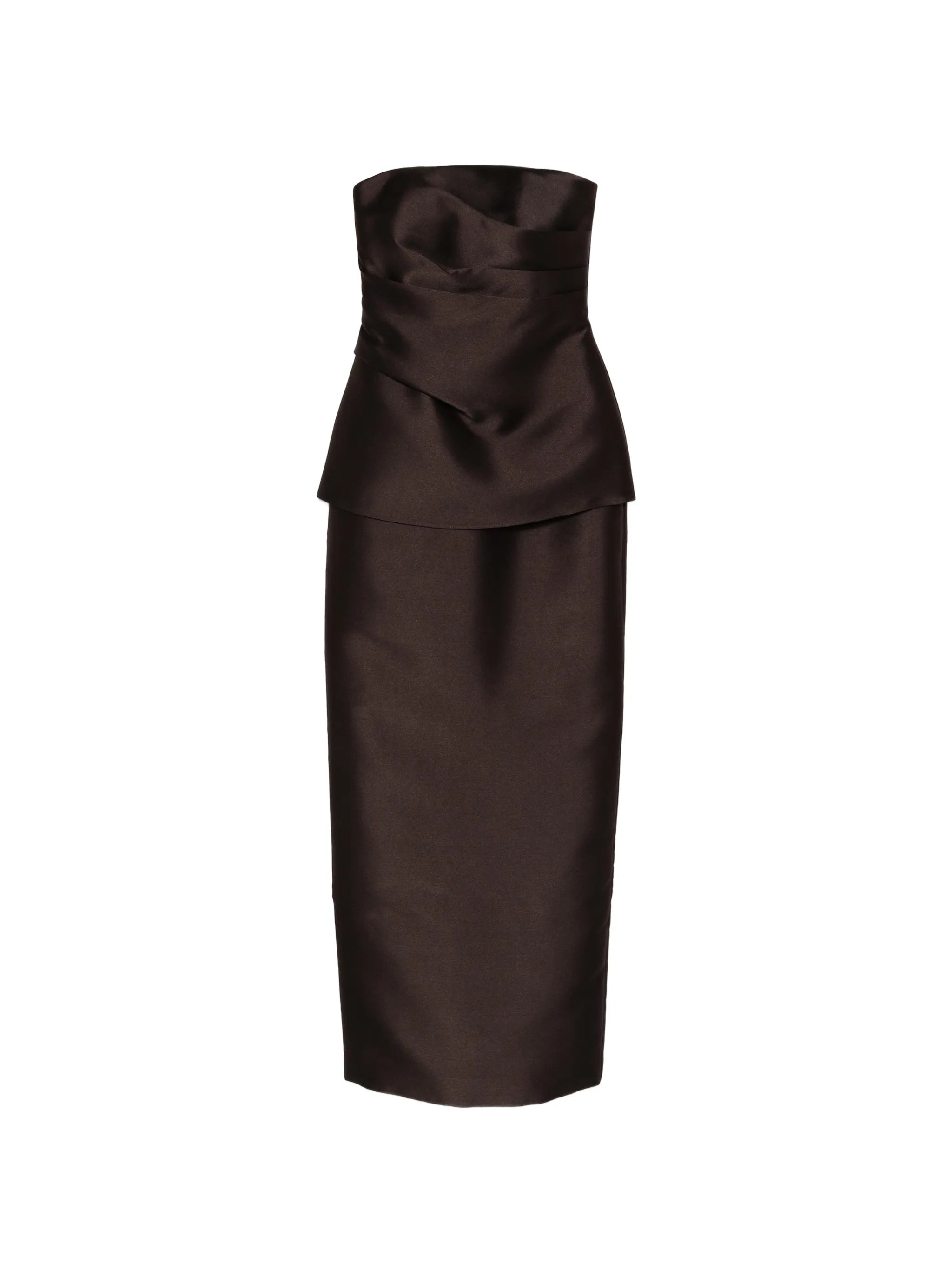 Lucille strapless peplum maxi dress