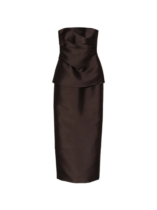 Lucille strapless peplum maxi dress