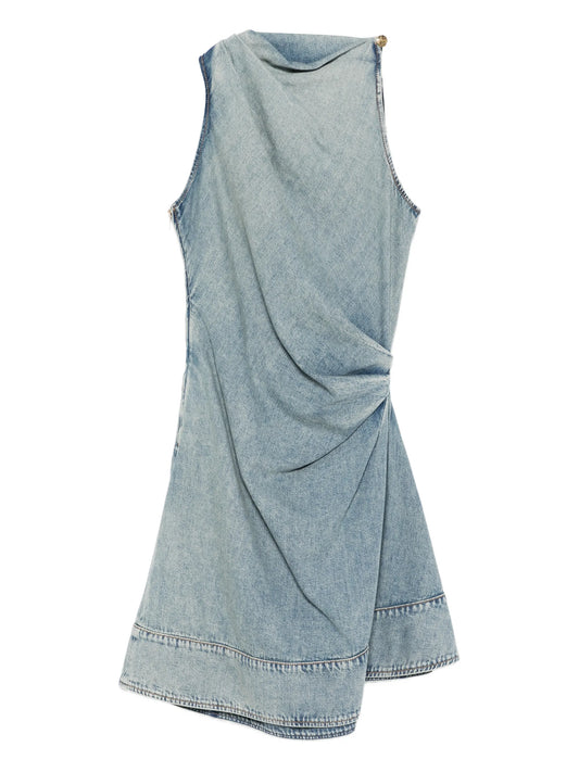 draped sleeveless mini dress