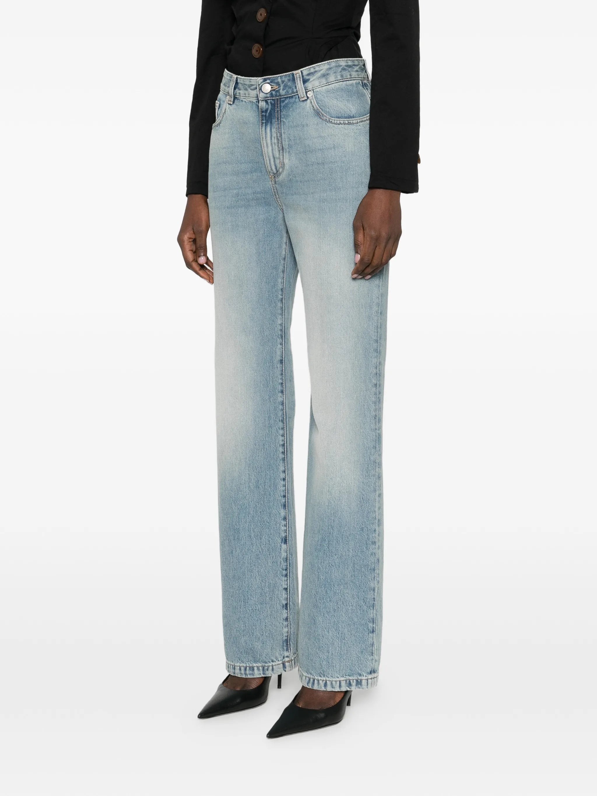 straight-leg cotton jeans