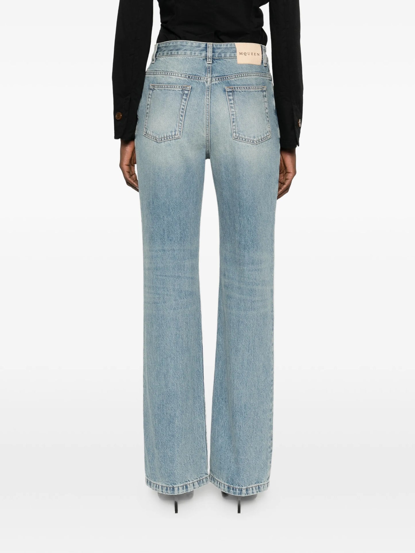 straight-leg cotton jeans
