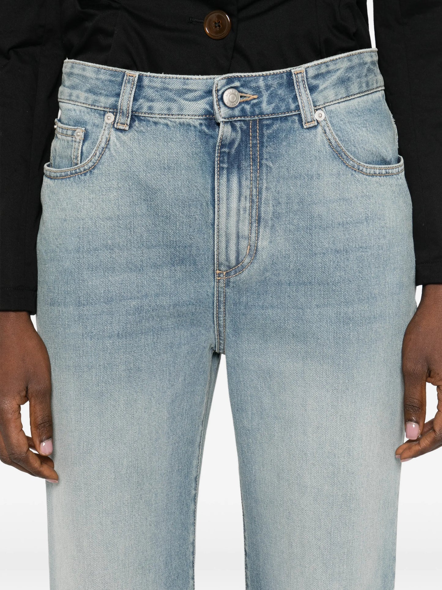 straight-leg cotton jeans