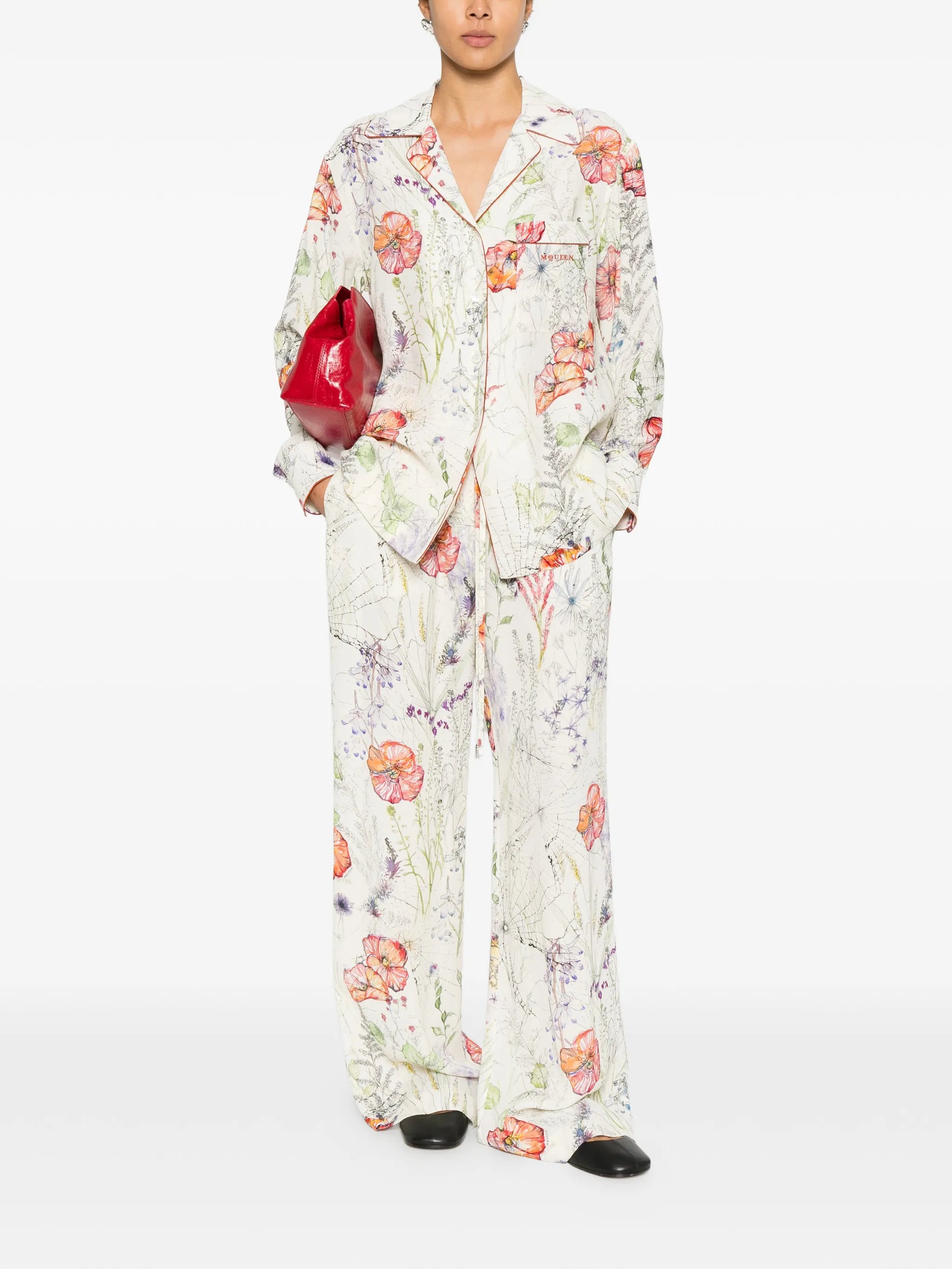 floral-print shirt