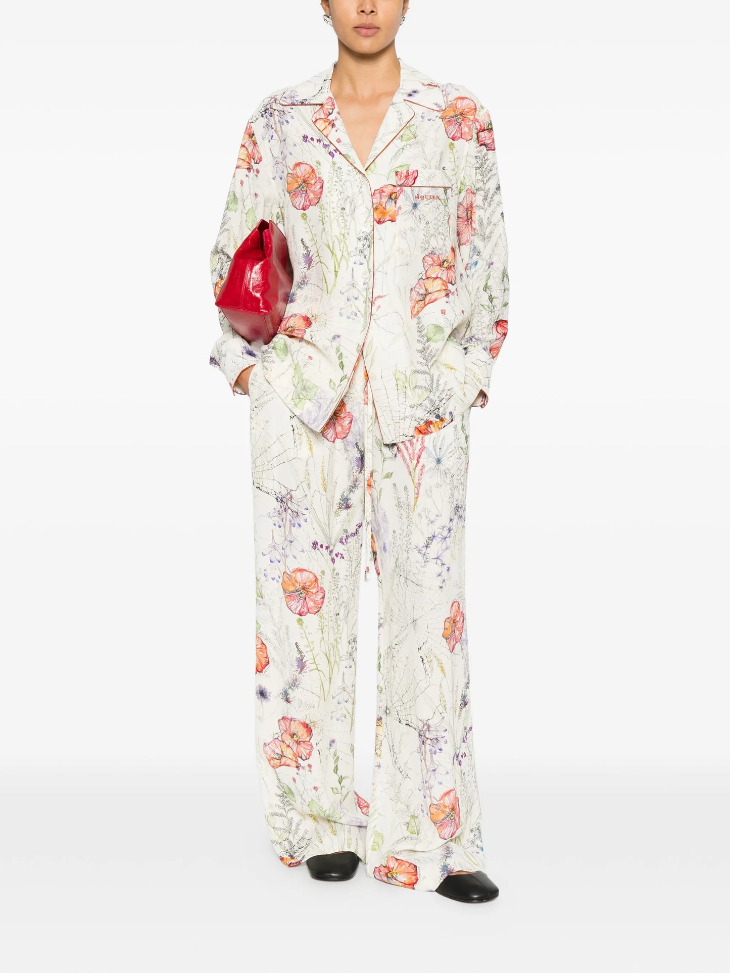 floral-print shirt