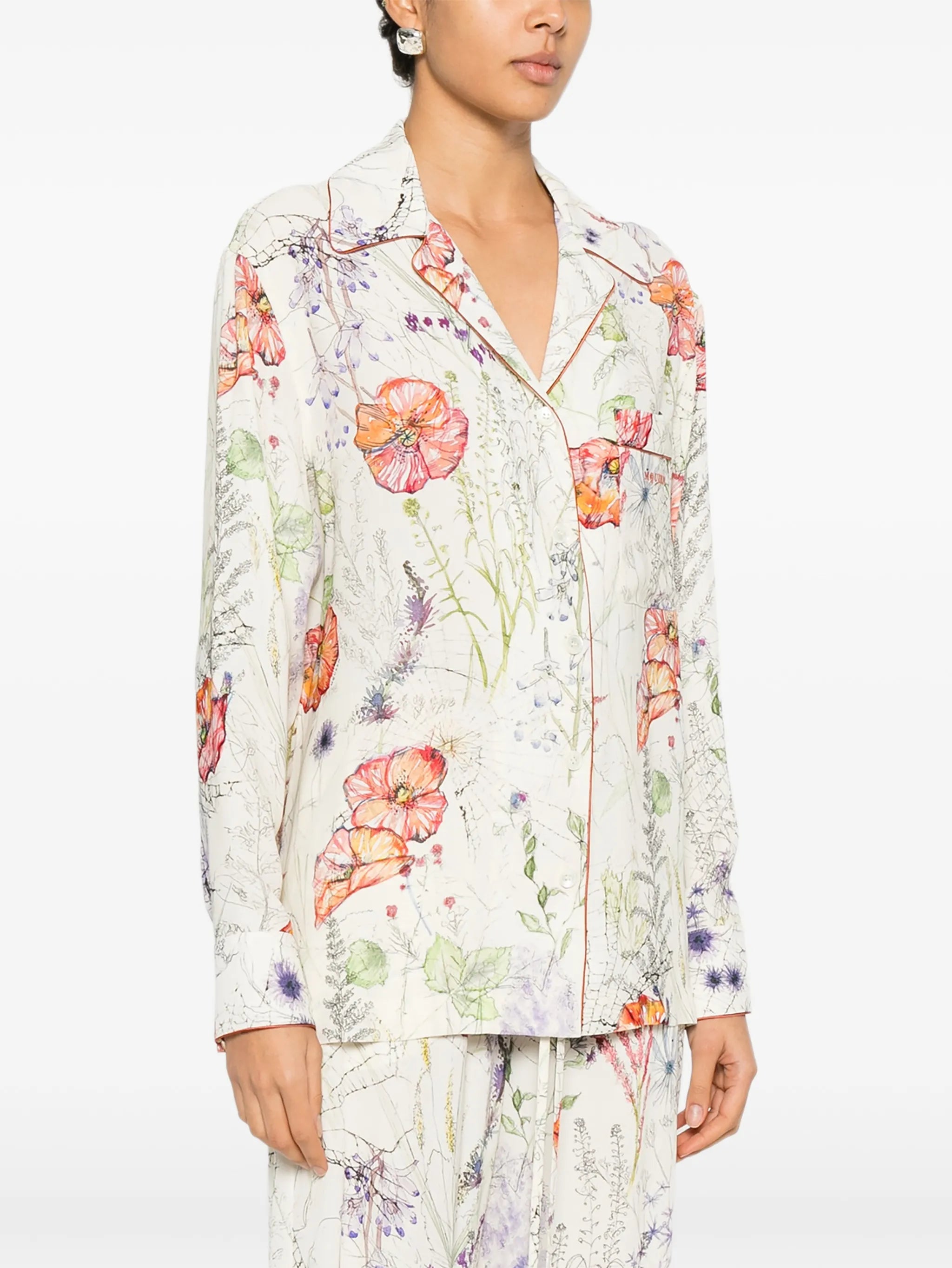 floral-print shirt