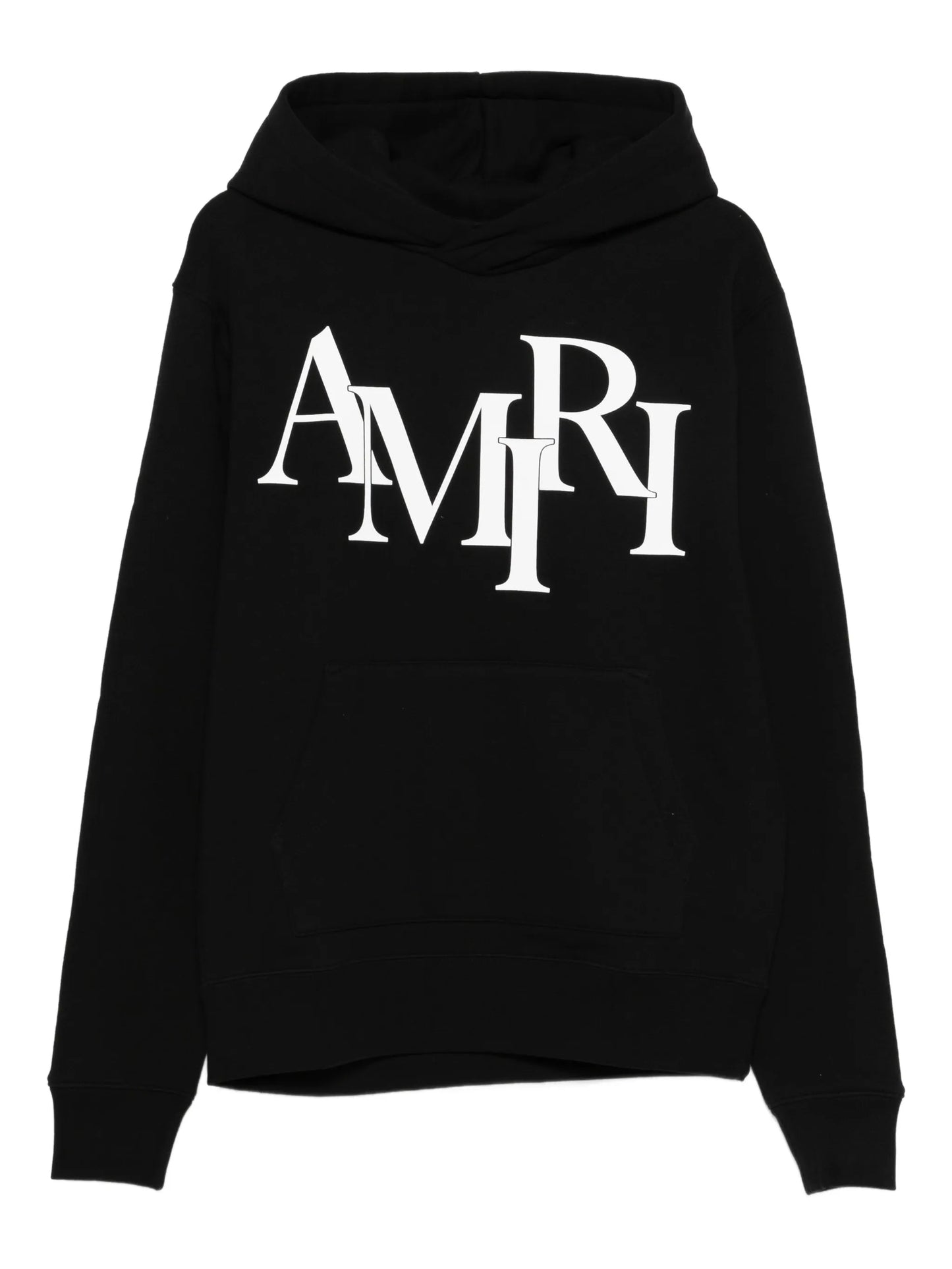 staggered-logo long-sleeve hoodie